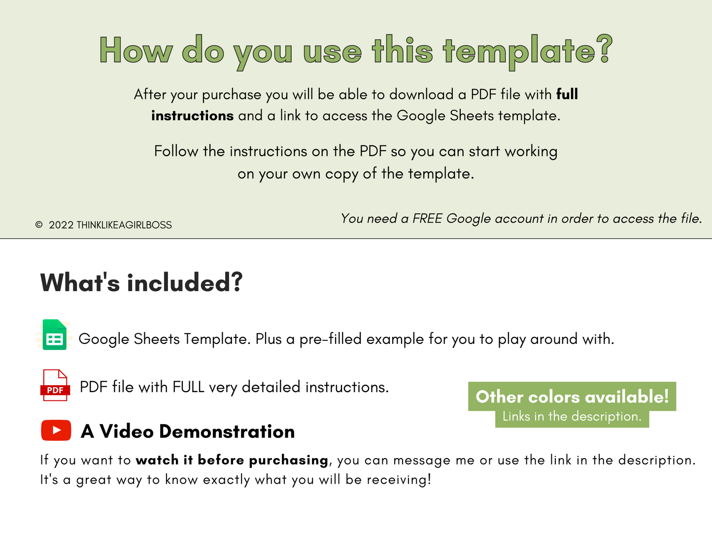 Habit Tracker - 12 Months - V2 Green