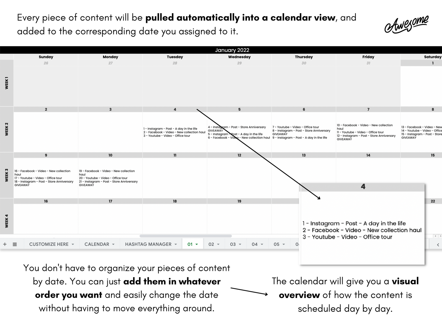 Yearly Social Media Content Planner
