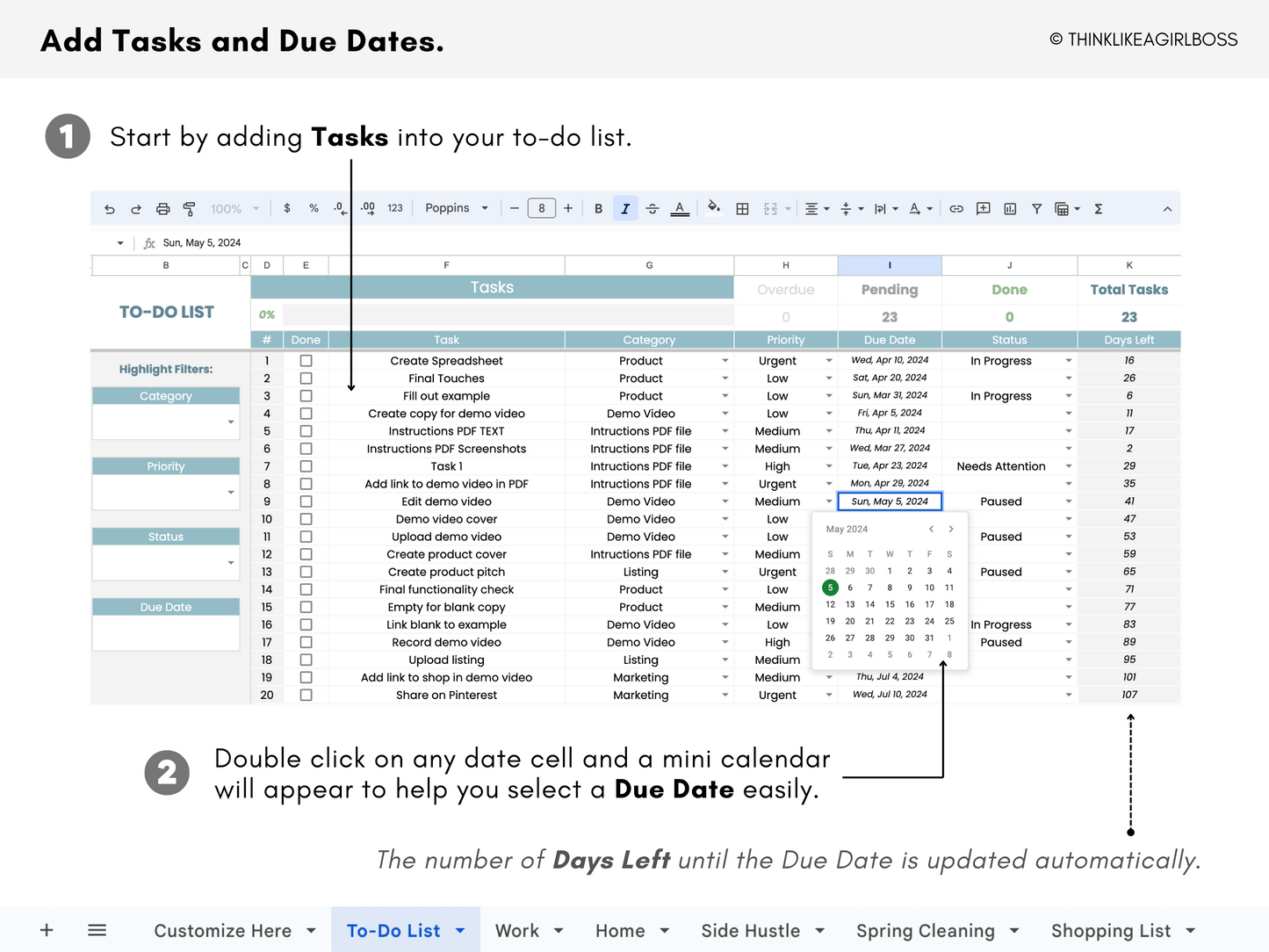Digital To-Do List - V1 Blue