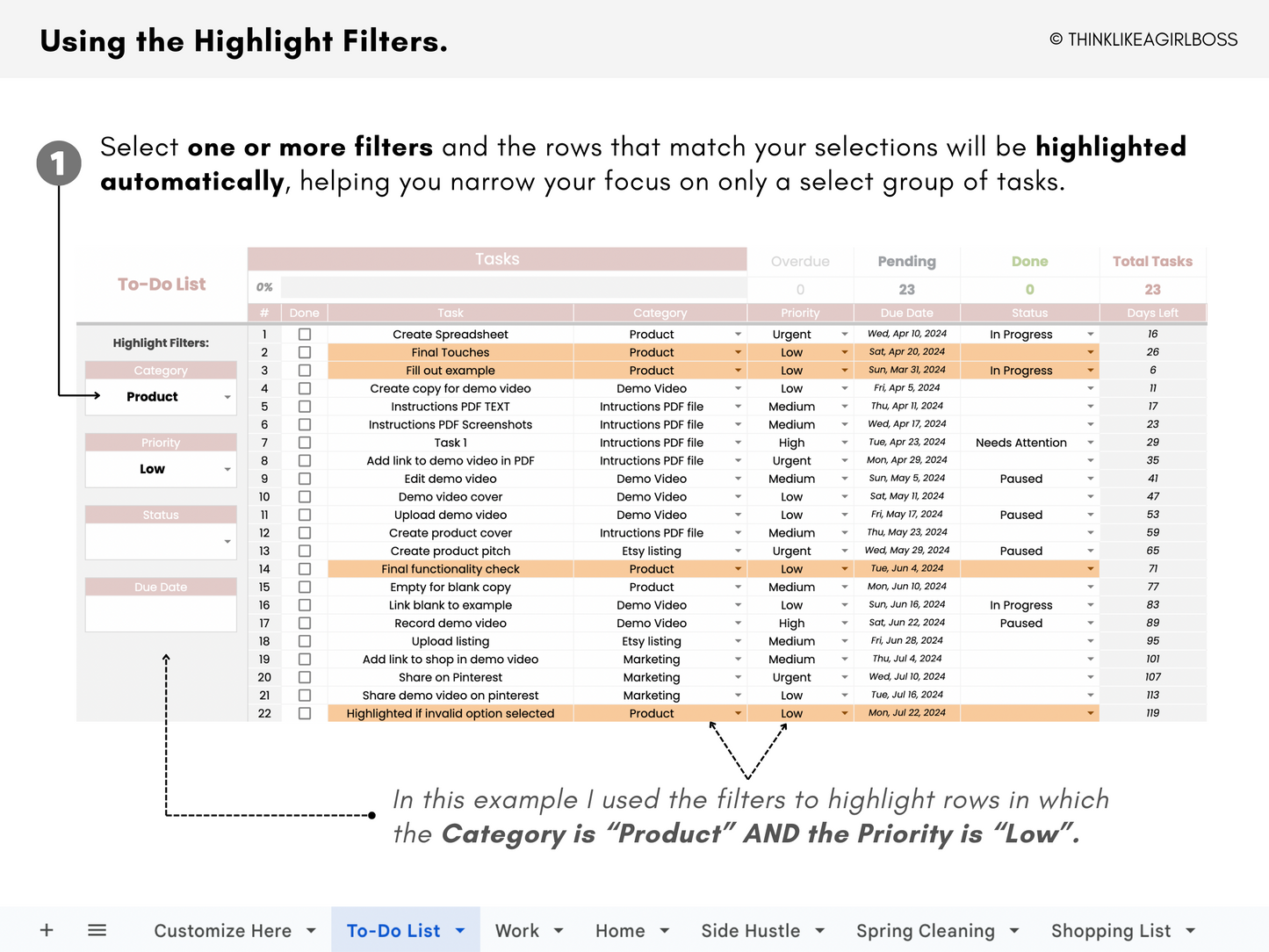 Digital To-Do List - V1 Pink