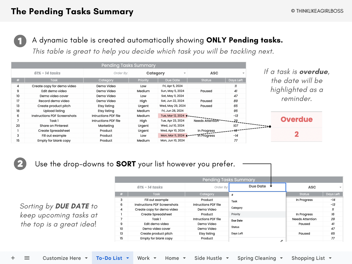 Digital To-Do List - V1 Pink