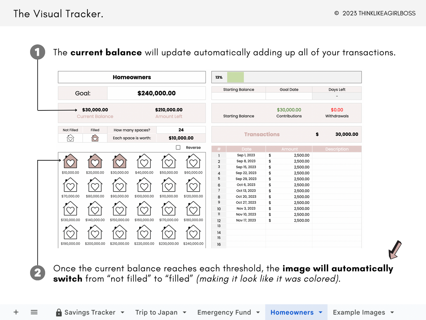 Simple Savings Tracker - Pink - V1