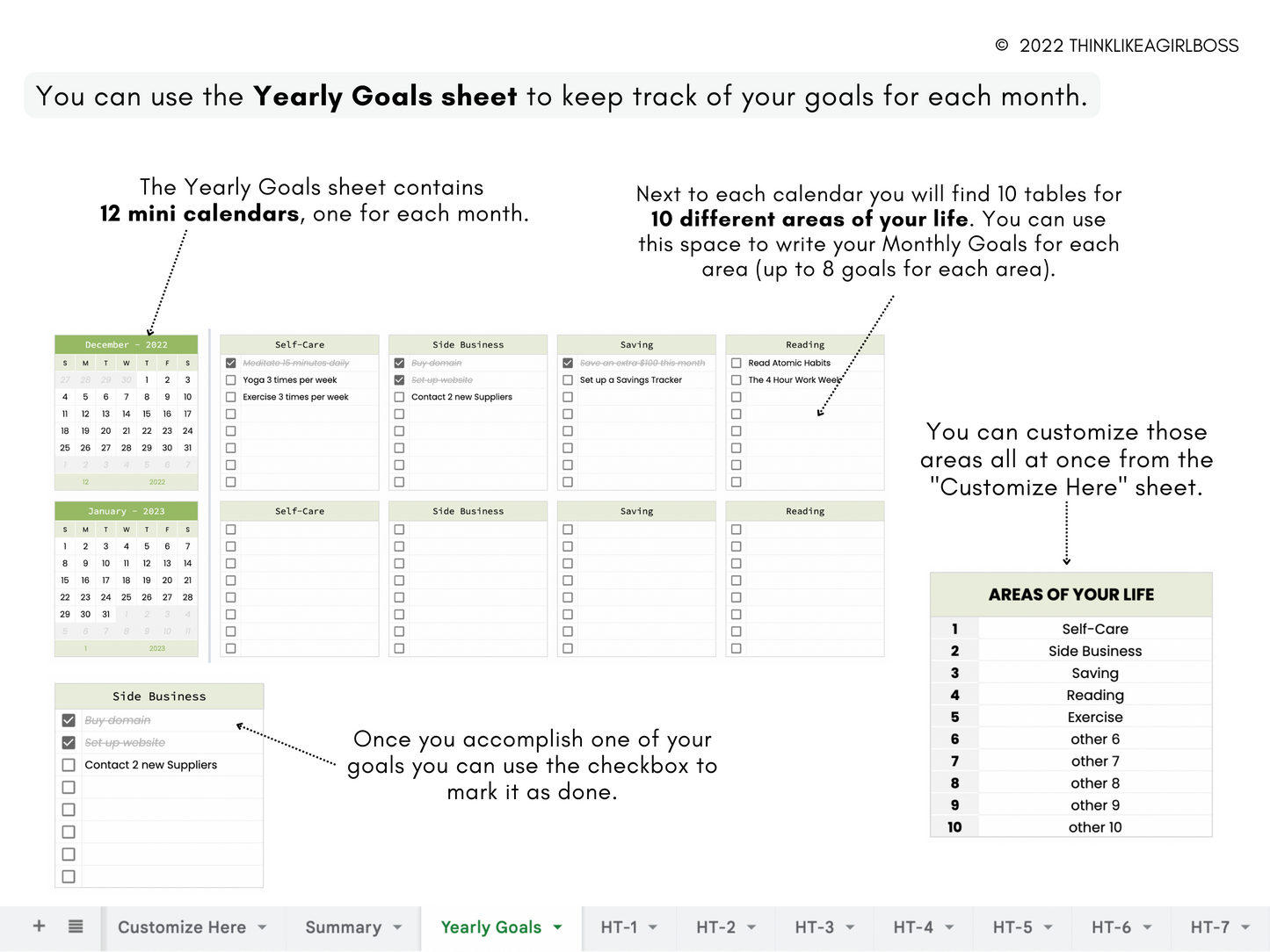Habit Tracker - 12 Months - V2 Green