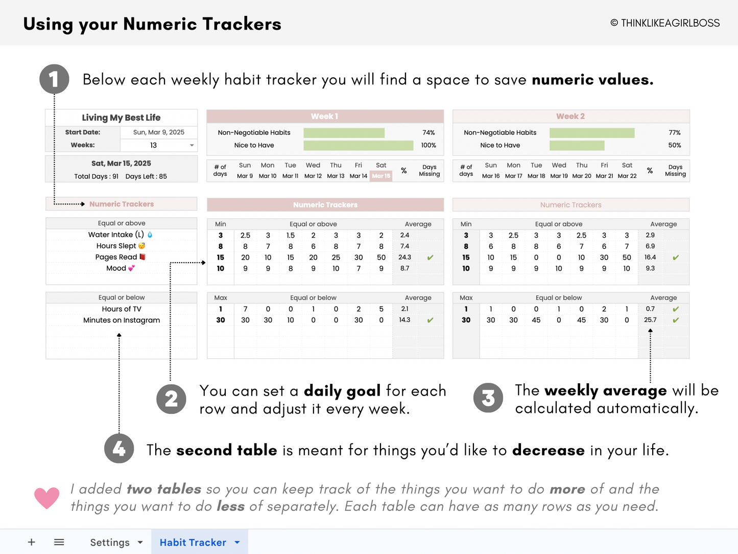 The Ultimate 12 Week Habit Tracker - V1 Pink