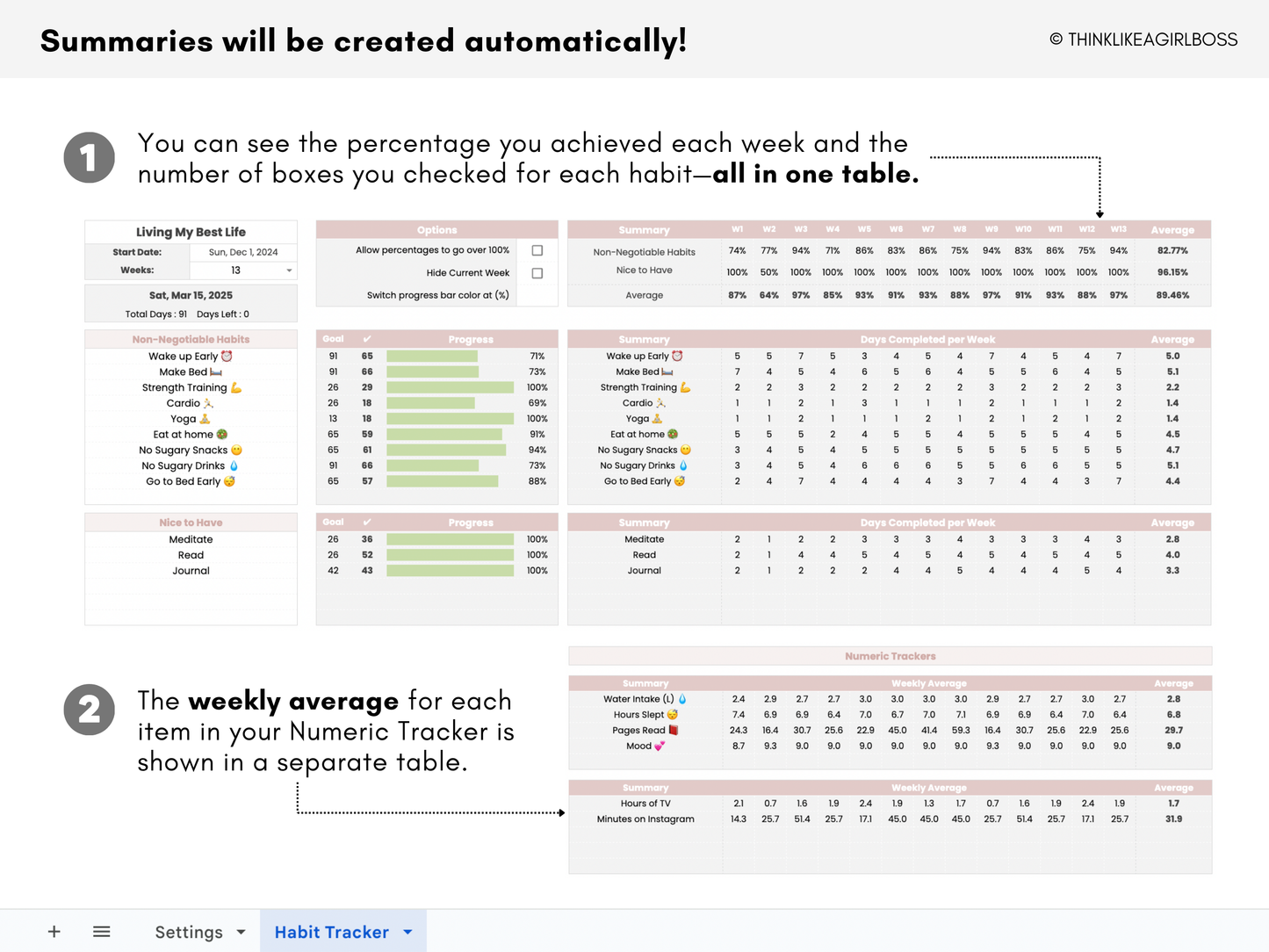 The Ultimate 12 Week Habit Tracker - V1 Pink
