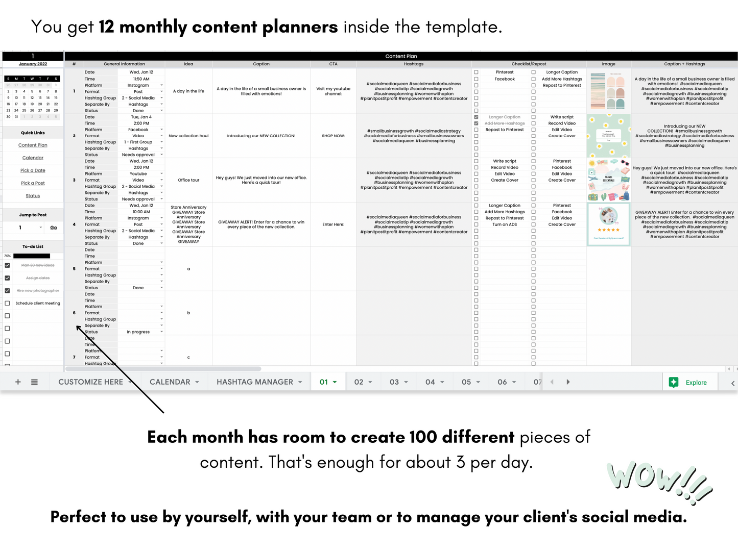 Yearly Social Media Content Planner