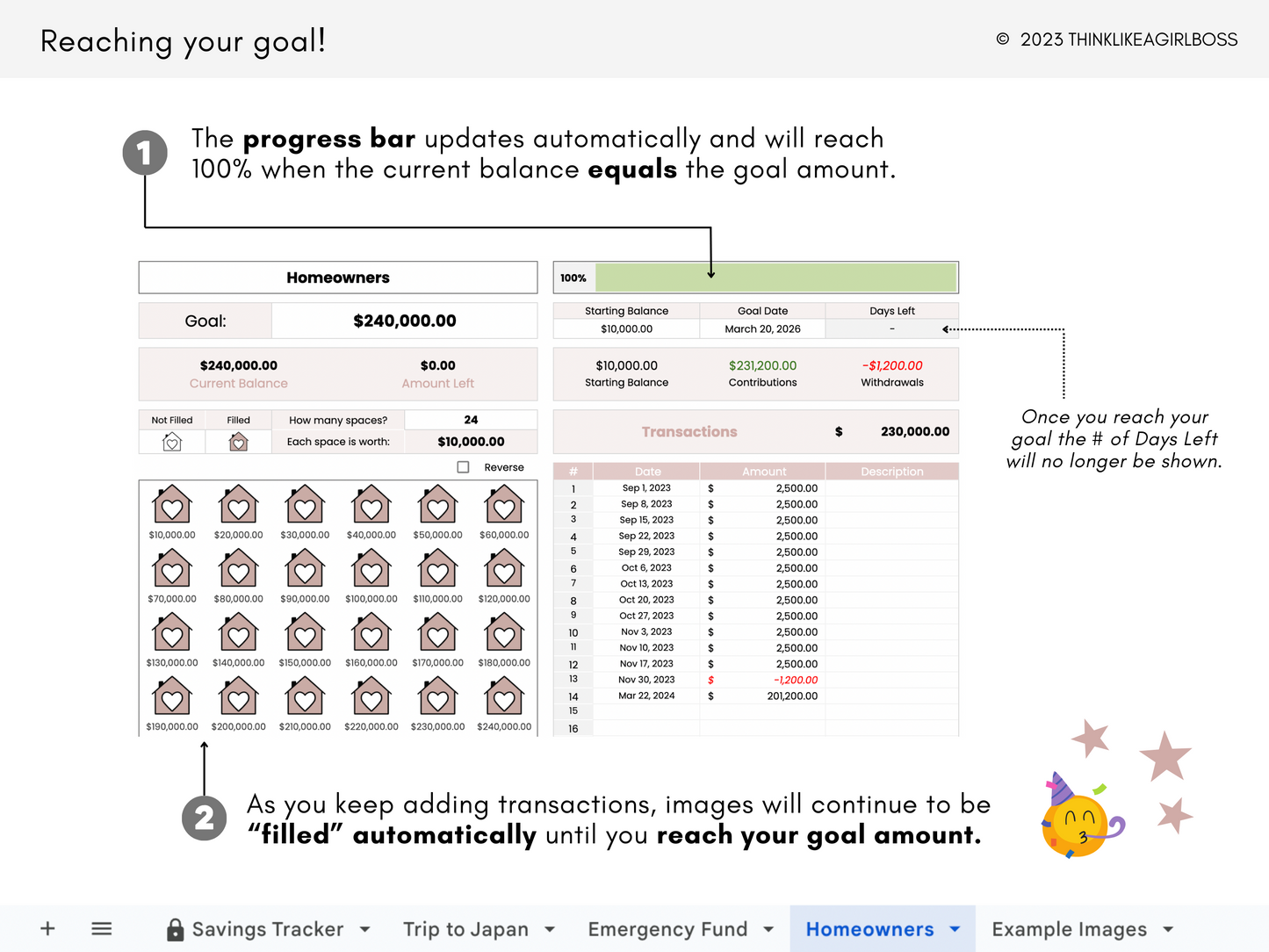 Simple Savings Tracker - Pink - V1
