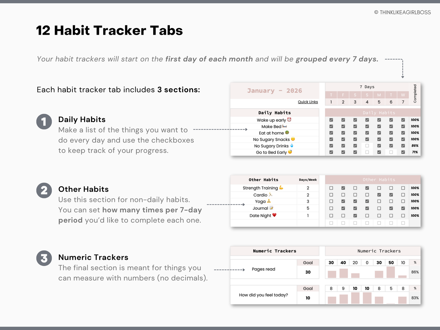 Digital Annual Planner - V1 Pink