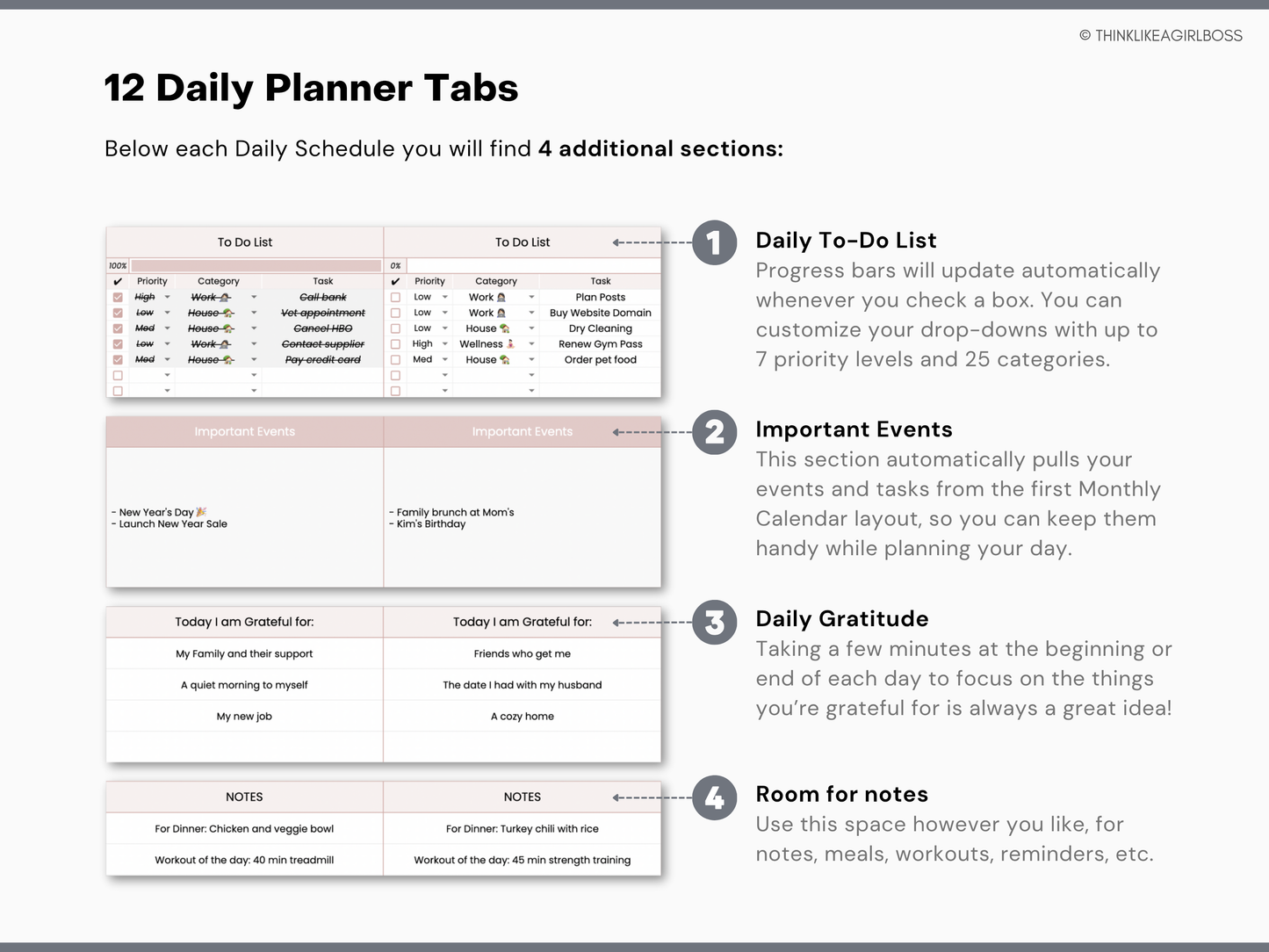 Digital Annual Planner - V1 Pink