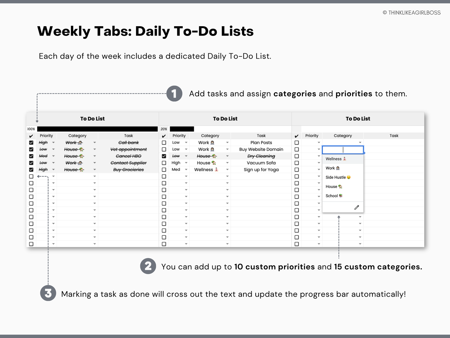 Monthly Planner - V1 Black & White