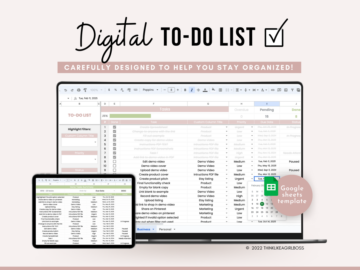 Digital To-Do List - V1 Pink