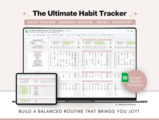 The Ultimate 12 Week Habit Tracker - V1 Pink