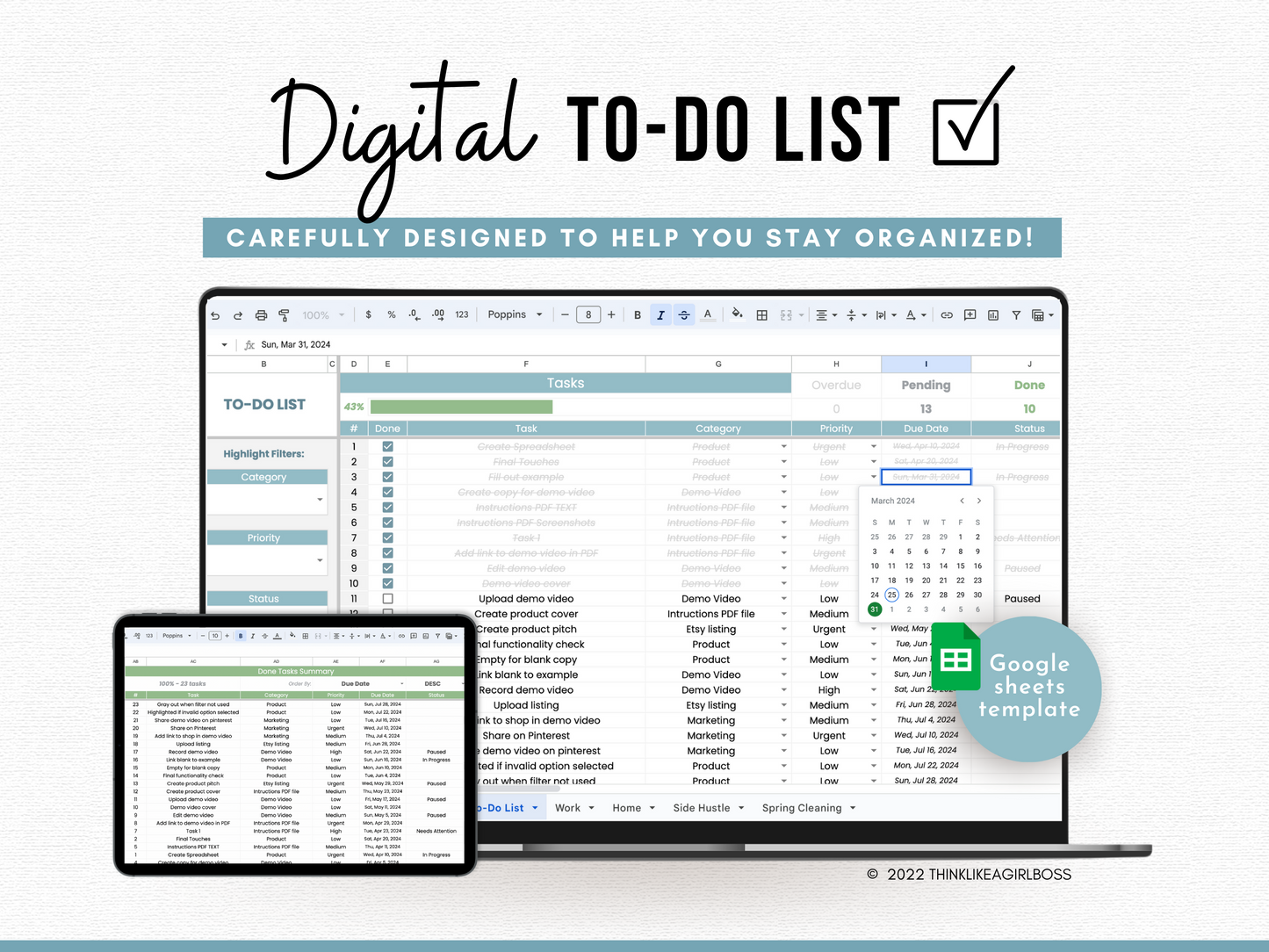 Digital To-Do List - V1 Blue