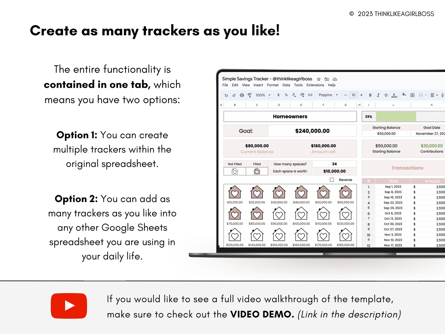 Simple Savings Tracker - Pink - V1